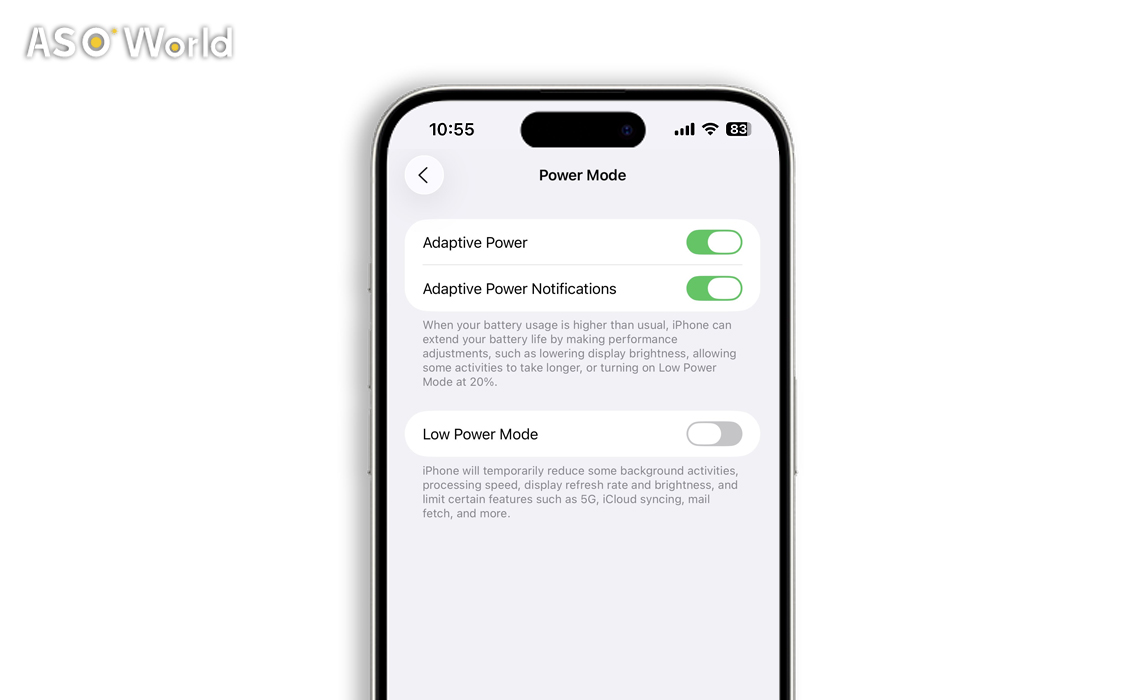 iOS 26 Beta 7 적응형 전원 알림