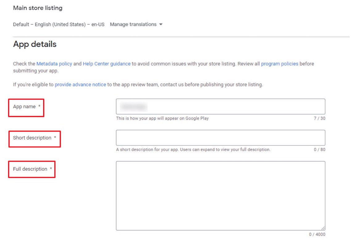 google play main store listing