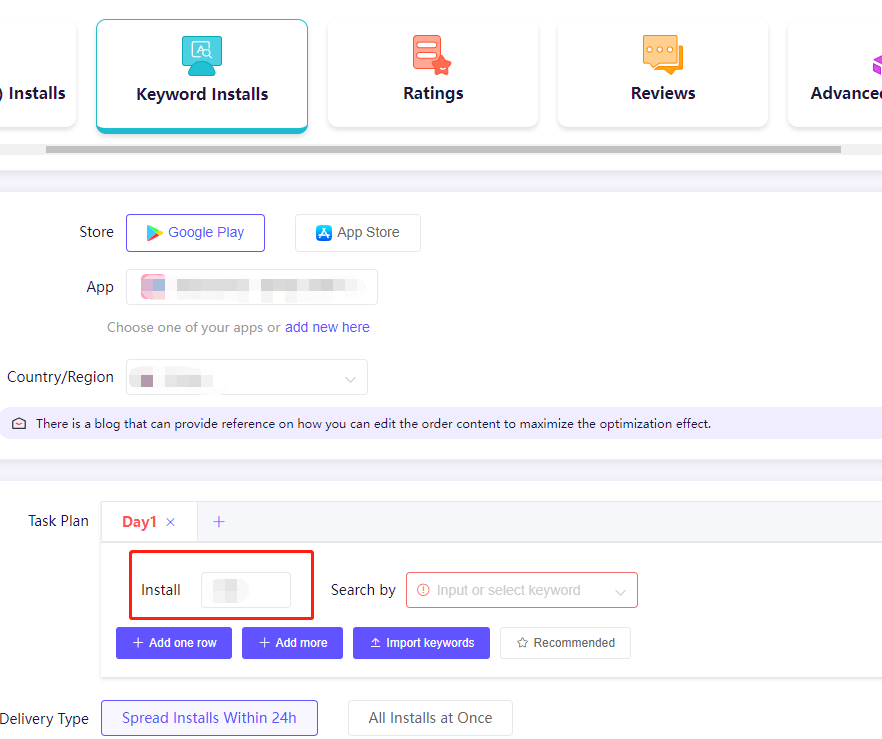 Keyword Installs