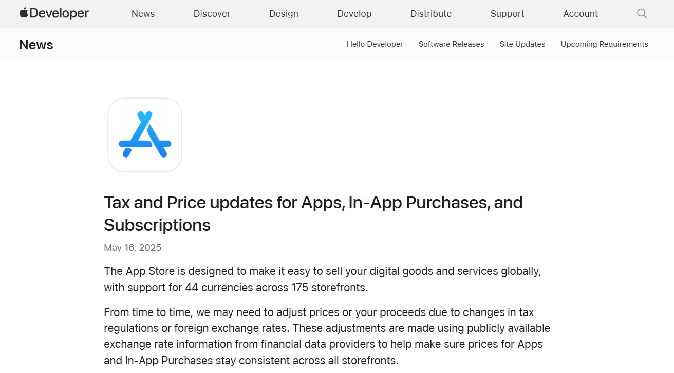 App Store Tax and Pricing Updates for Developers in 2025