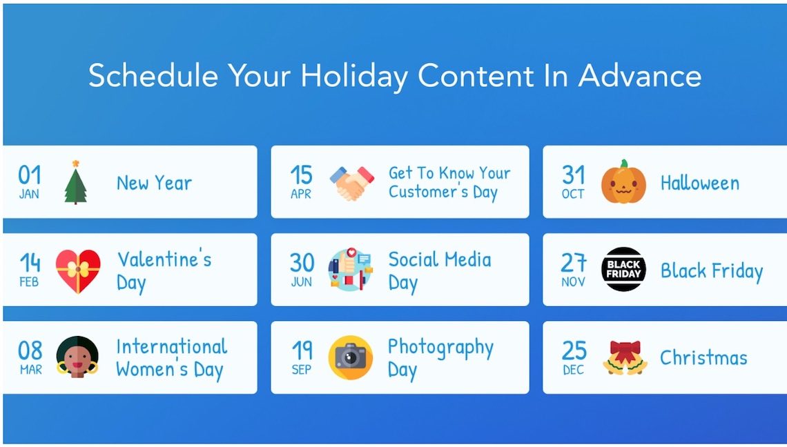 Schedule holiday app growth opportunity