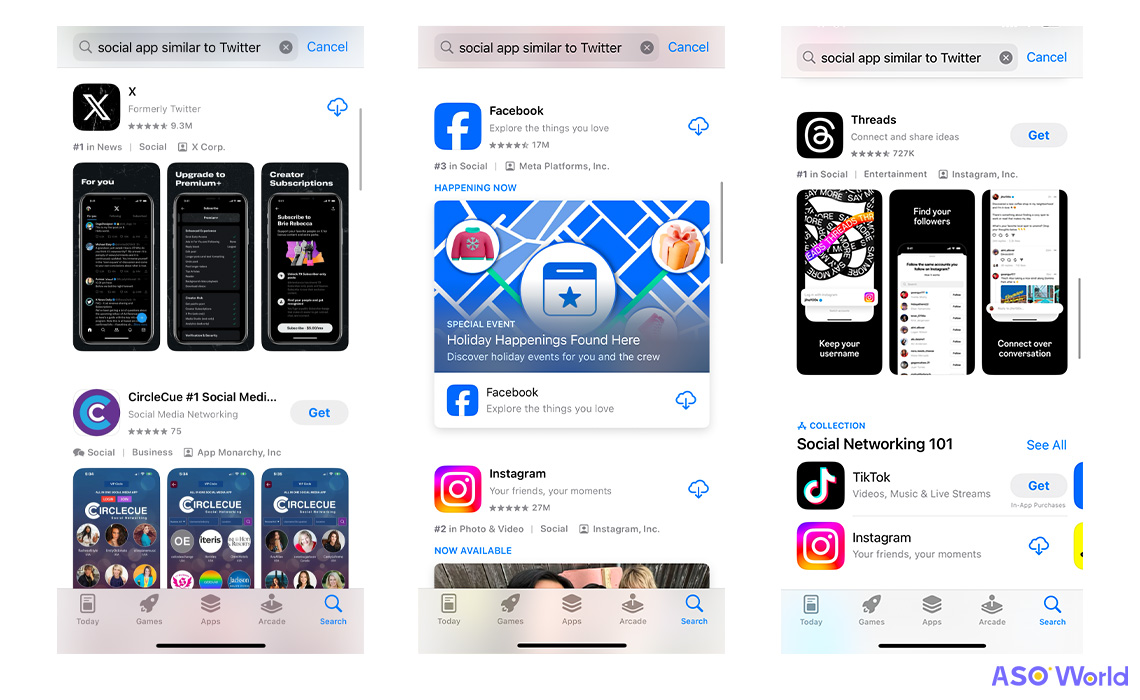 Результаты поиска в App Store с поиском по естественному языку