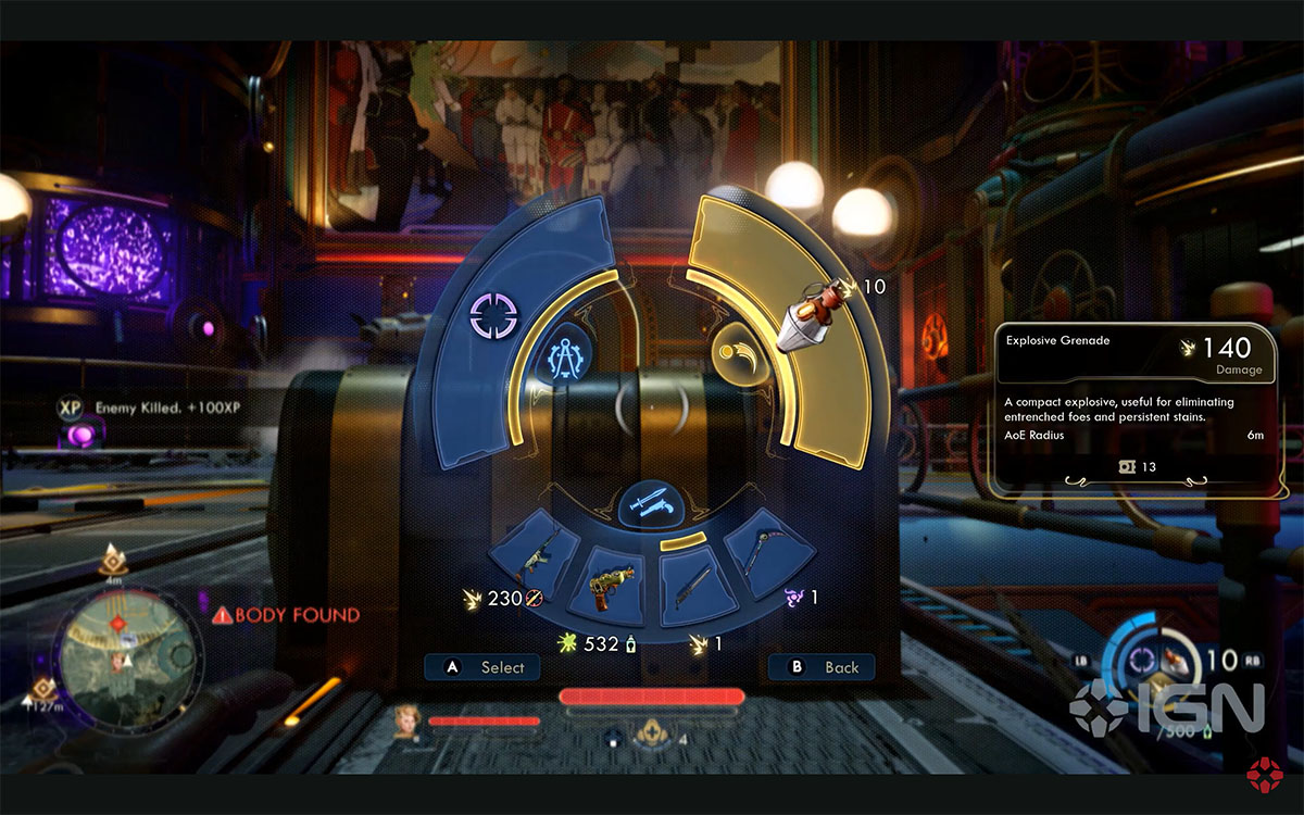 Screenshot from The Outer Worlds 2 gameplay trailer -- Body Found