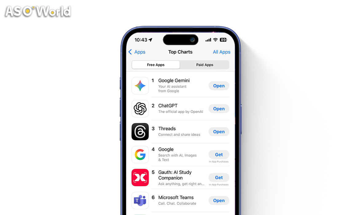 Gemini Ranked No.1 in App Store