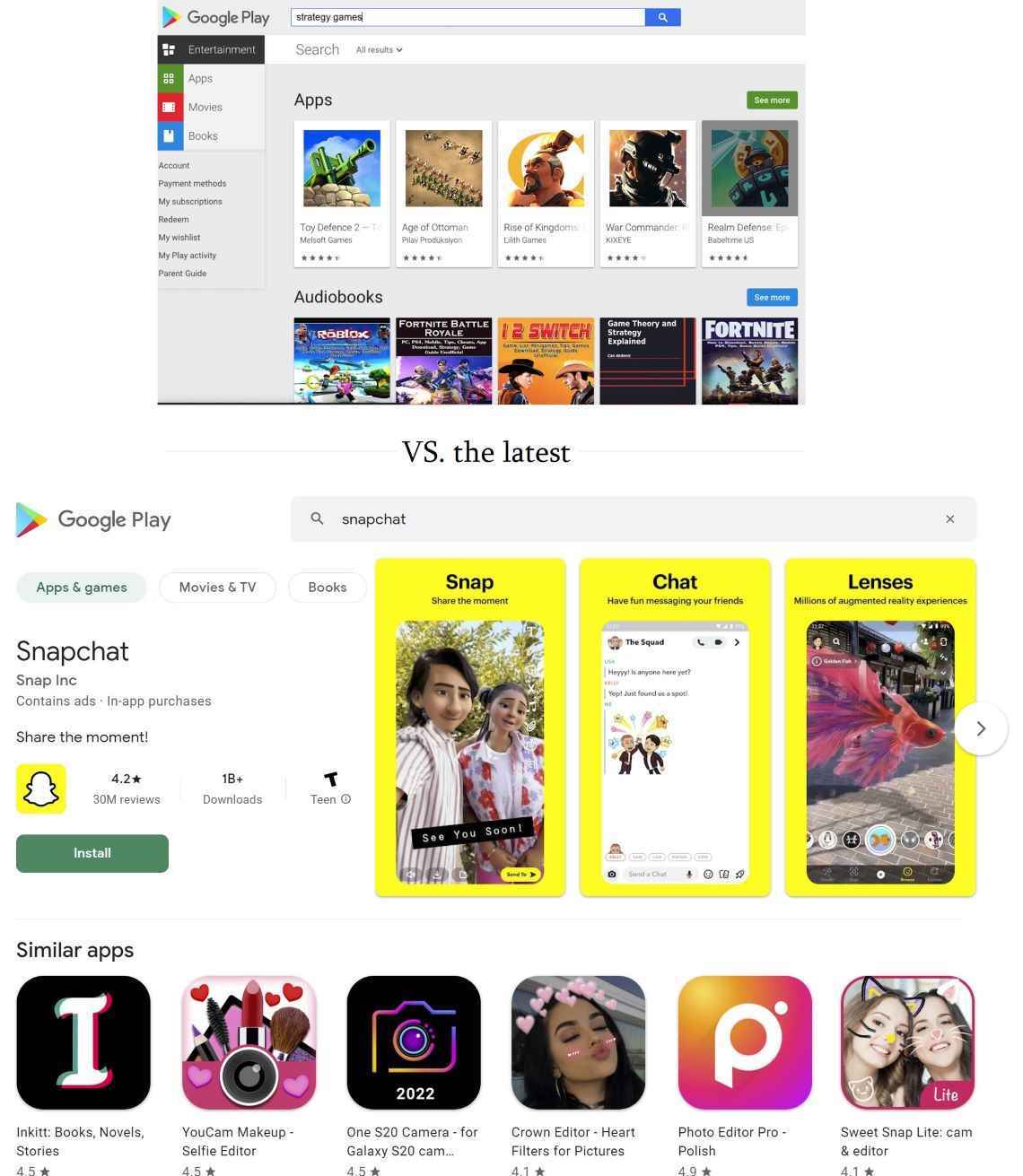 google play latest search results