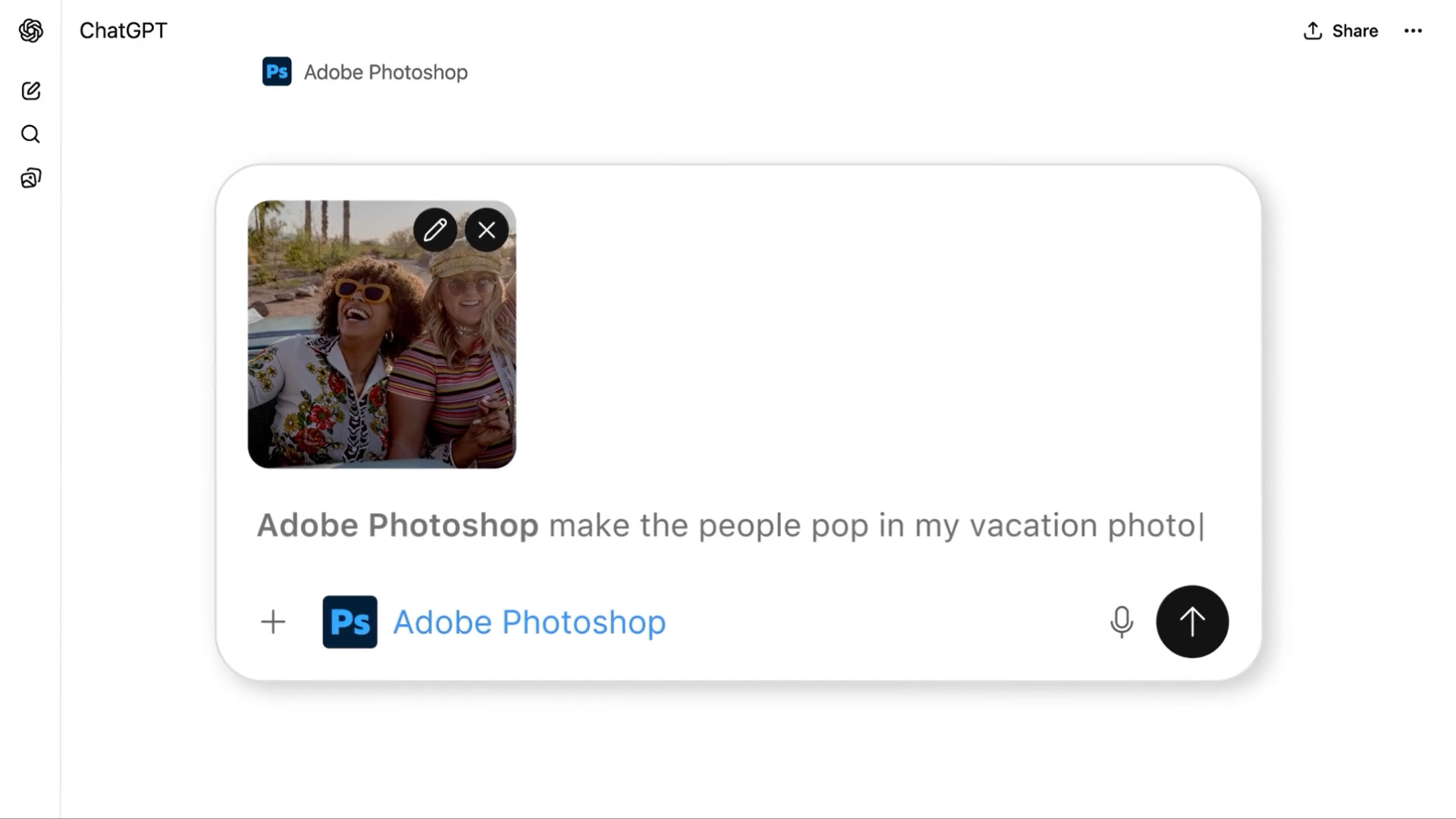 ChatGPT上のAdobe Photoshop