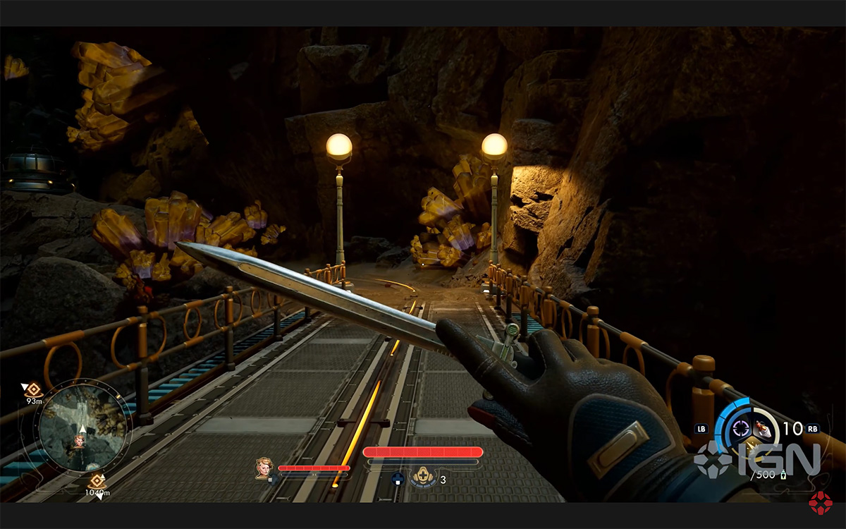 Screenshot from The Outer Worlds 2 gameplay trailer -- Melee Weapon