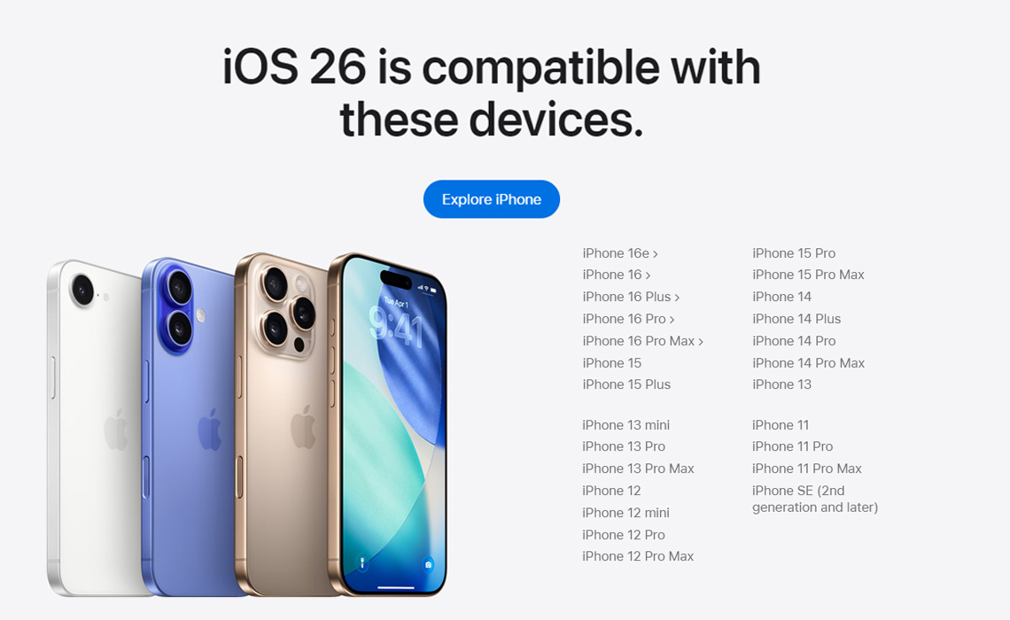iOS 26 supported devices