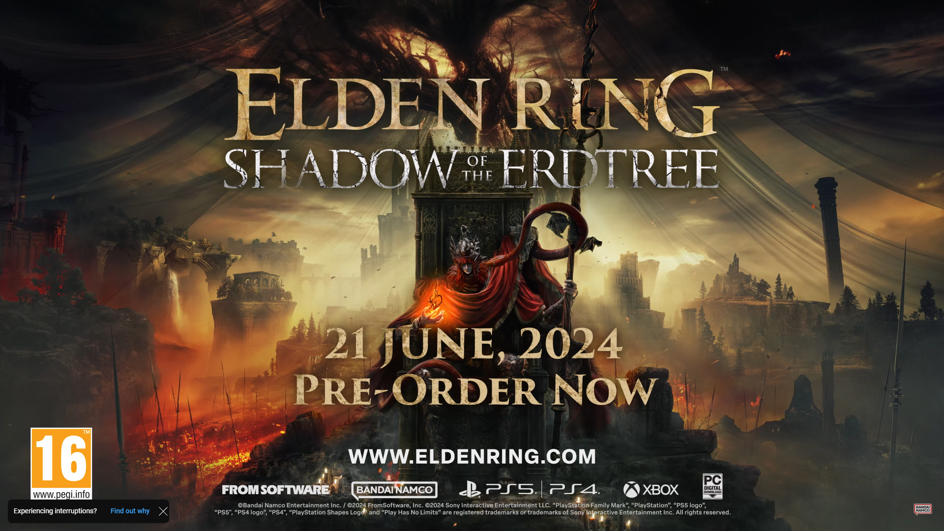 Elden Ring&rsquo;s &ldquo;Shadow of the Erdtree&rdquo; DLC Trailer Set to Launch 