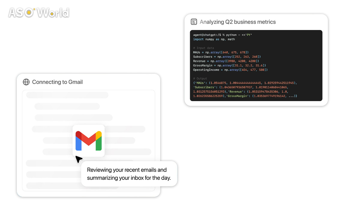 ChatGPT 에이전트: Gmail 및 코드 실행용 커넥터