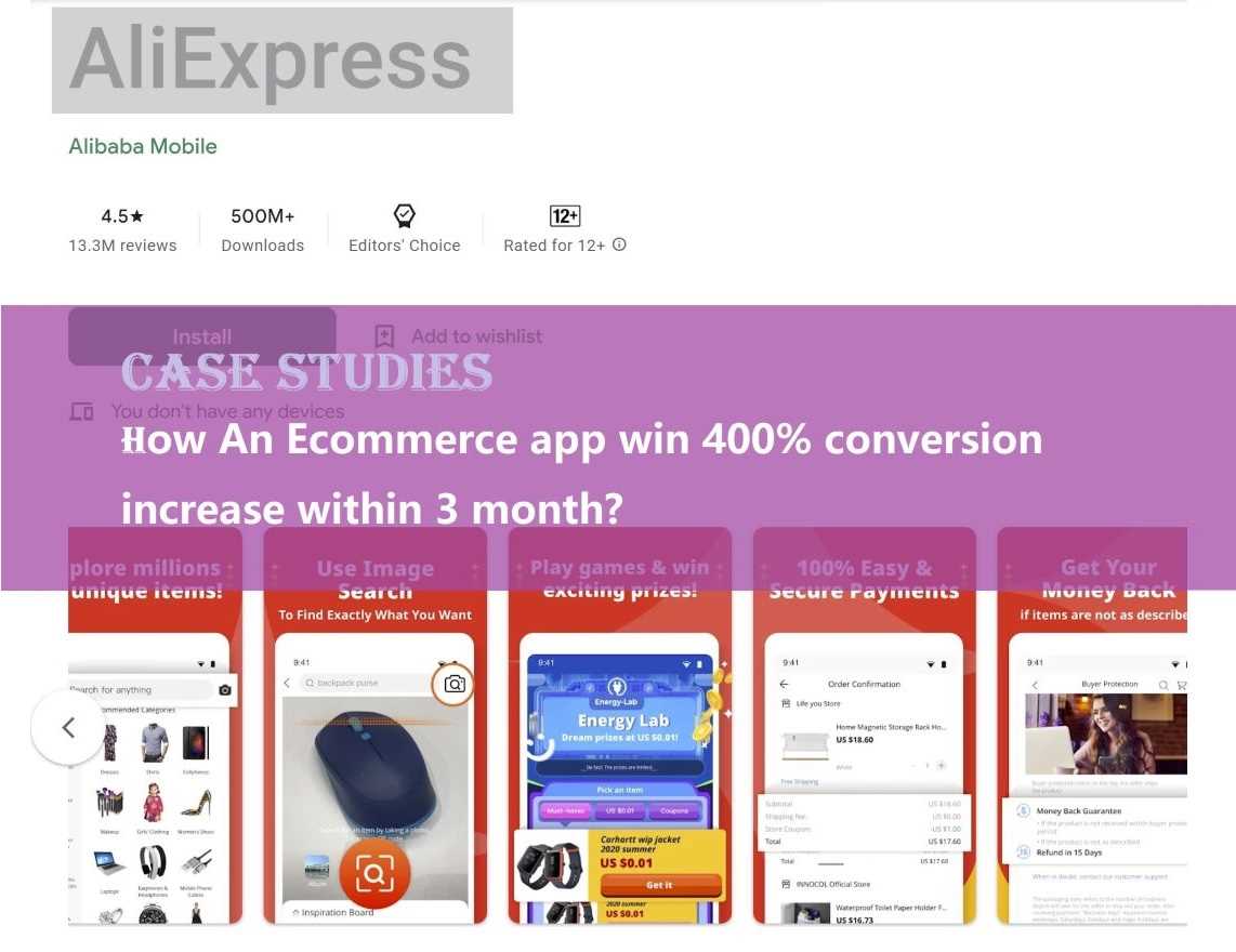 Case Study: How An Ecommerce App Increase App Conversions By 400% With ASO Tools?