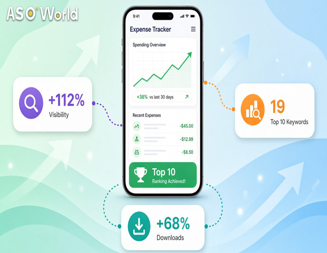 ASO Case Study: How an AI Expense Tracker Increased Search Visibility by 112% During Year-End Budget Planning