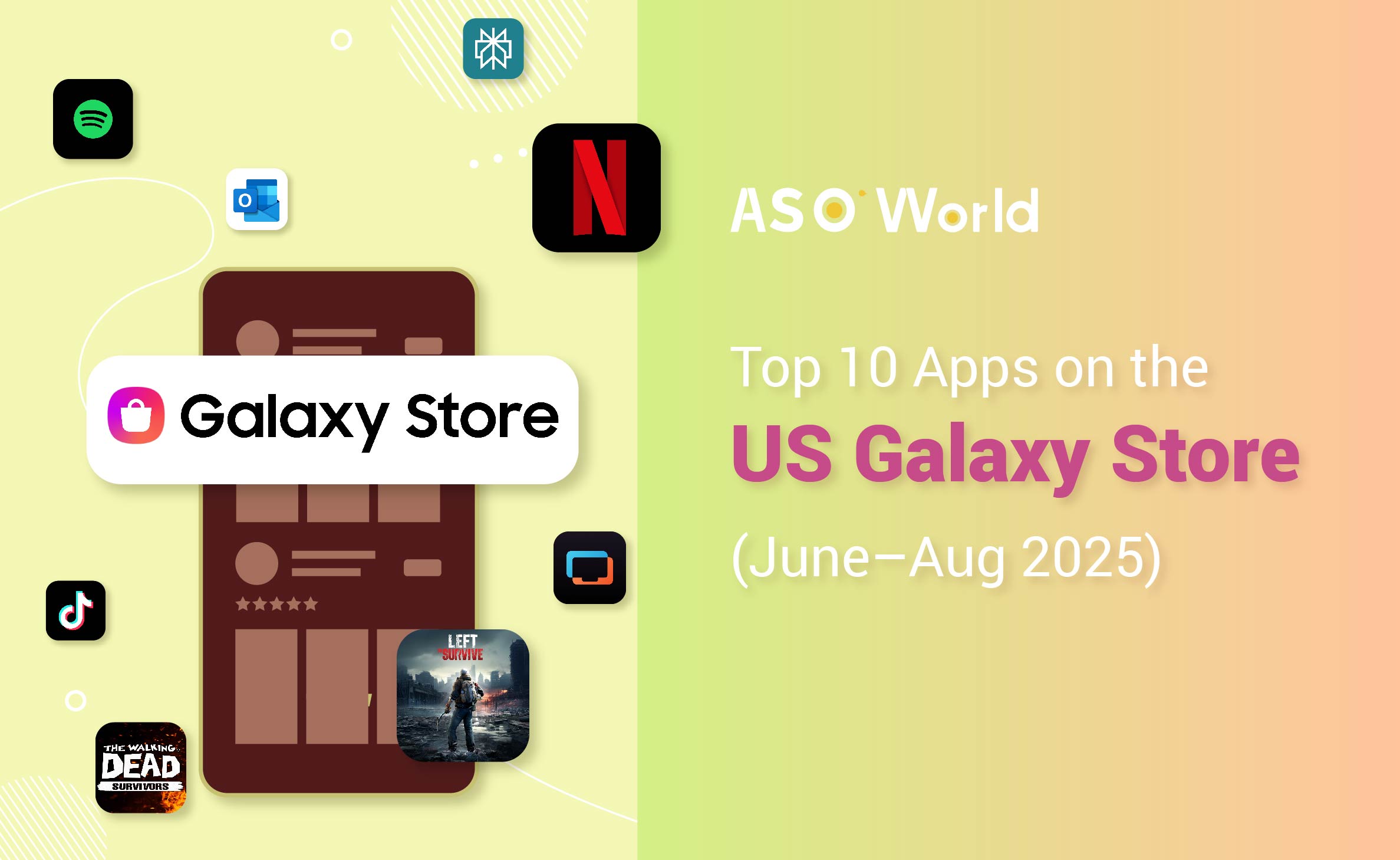 Топ-10 приложений, загружаемых пользователями Galaxy из США в магазине Galaxy (июнь - август 2025 года)