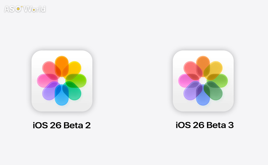 iOS 26ベータ3写真アプリのアイコン変更