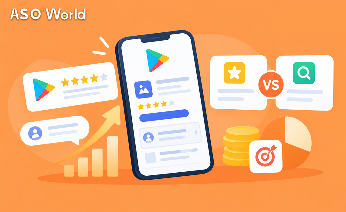 app reviews vs keyword installs