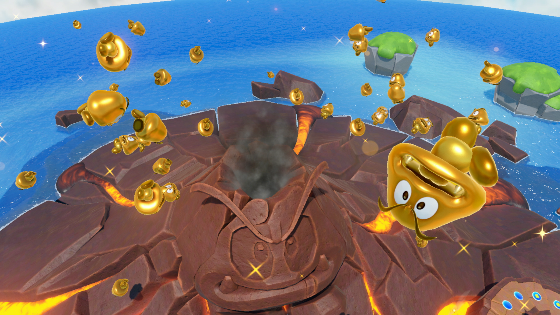 Извержение вулканов в Goomba Lagoon