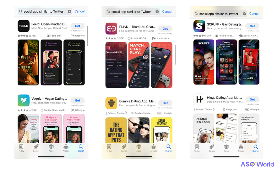 Результаты поиска в App Store без поиска по естественному языку