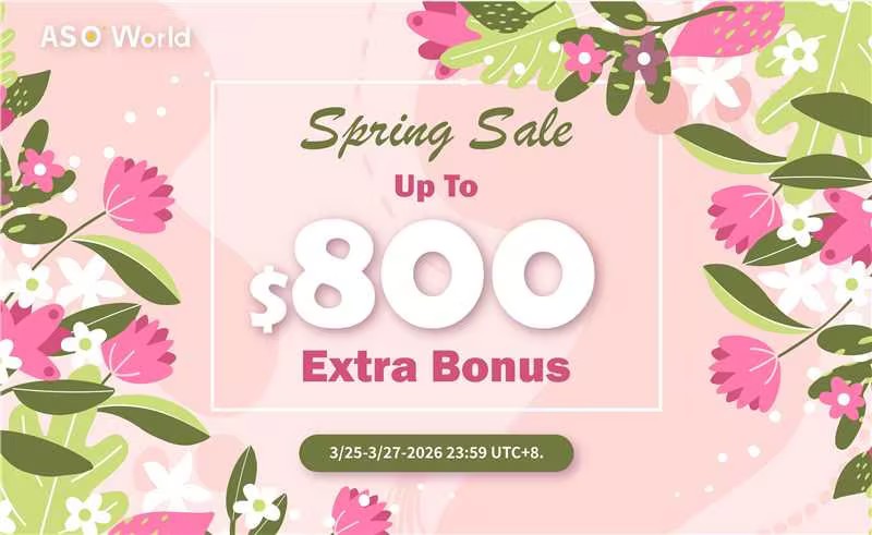 ASO 월드 봄 세일 2026: 최대 $800 추가 보너스!