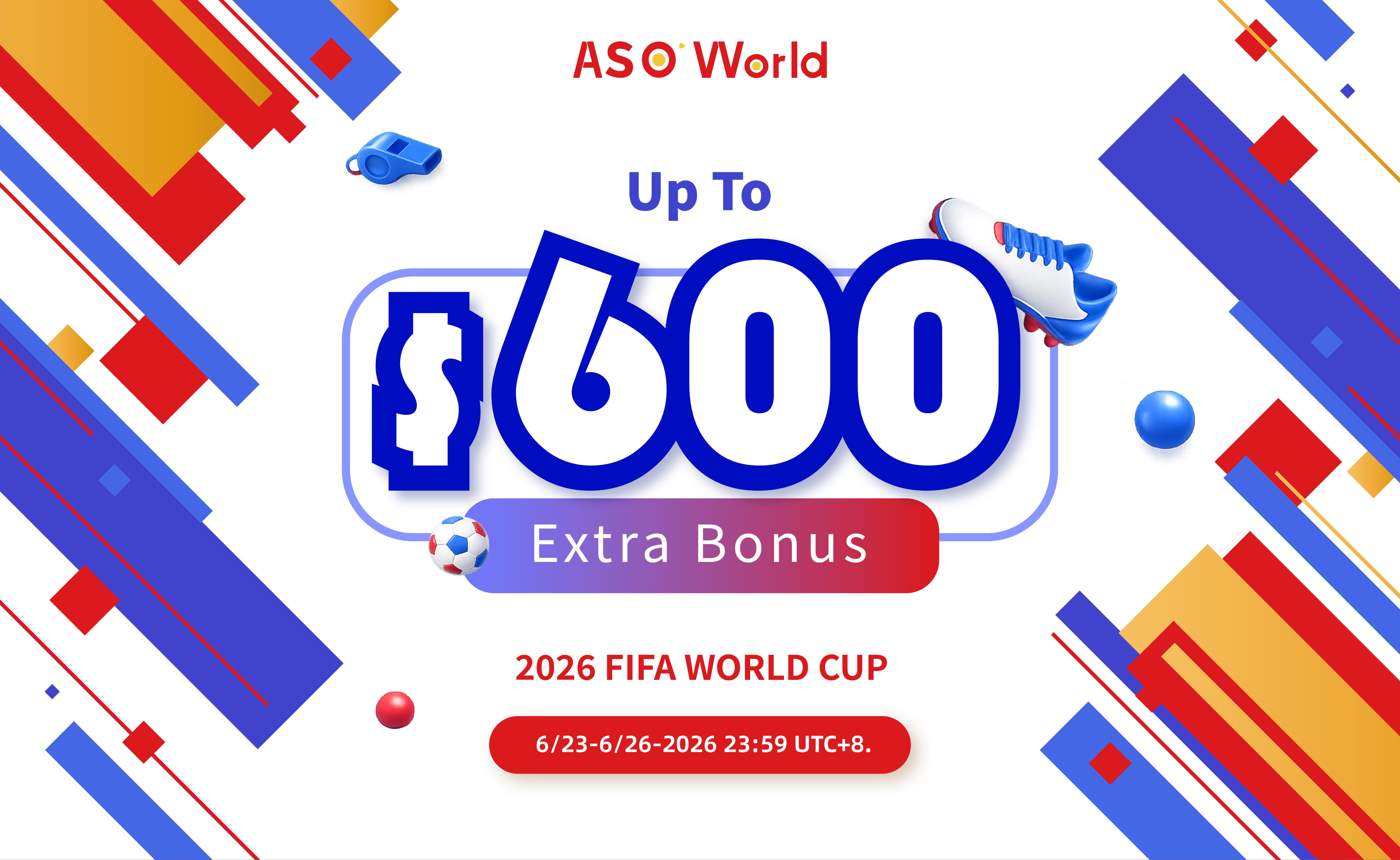 ASO World FIFA 월드컵 2026 프로모션: 최대 $600 추가 보너스!