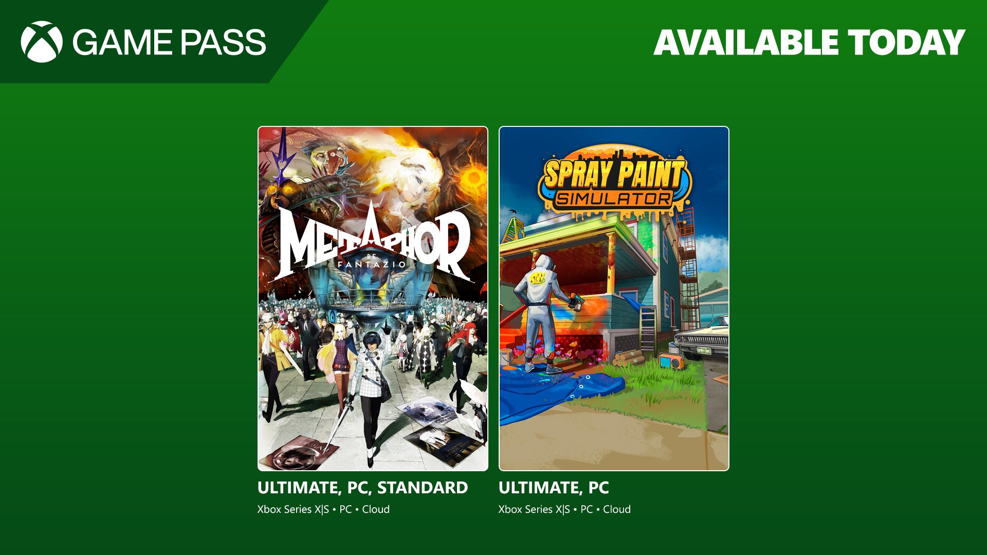 Xbox Game Pass에 새로운 두 개의 게임 추가: Metaphor: ReFantazio & Spray Paint Simulator