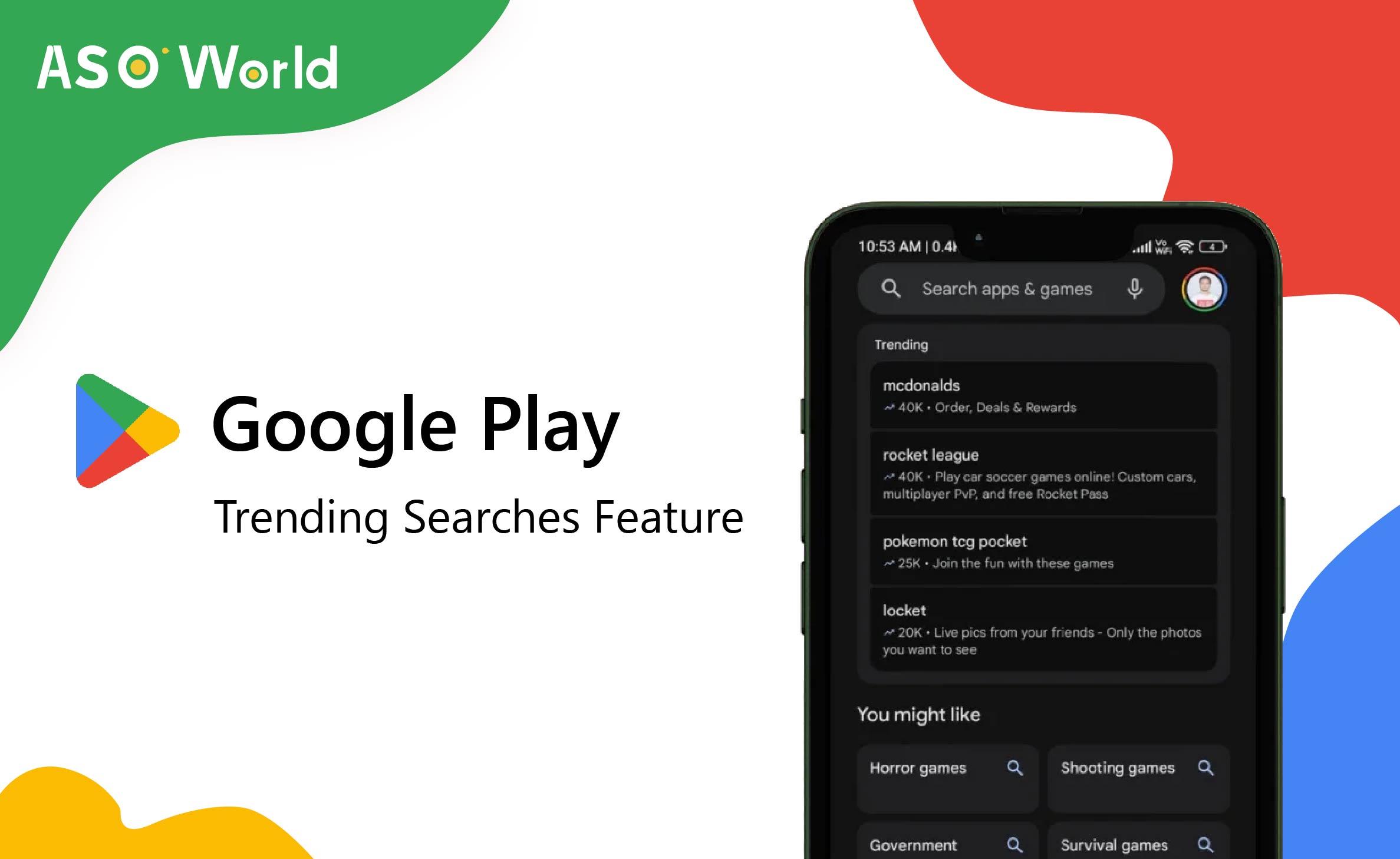 Обновления Google Play: функция «Тенденции поиска» находится в стадии тестирования