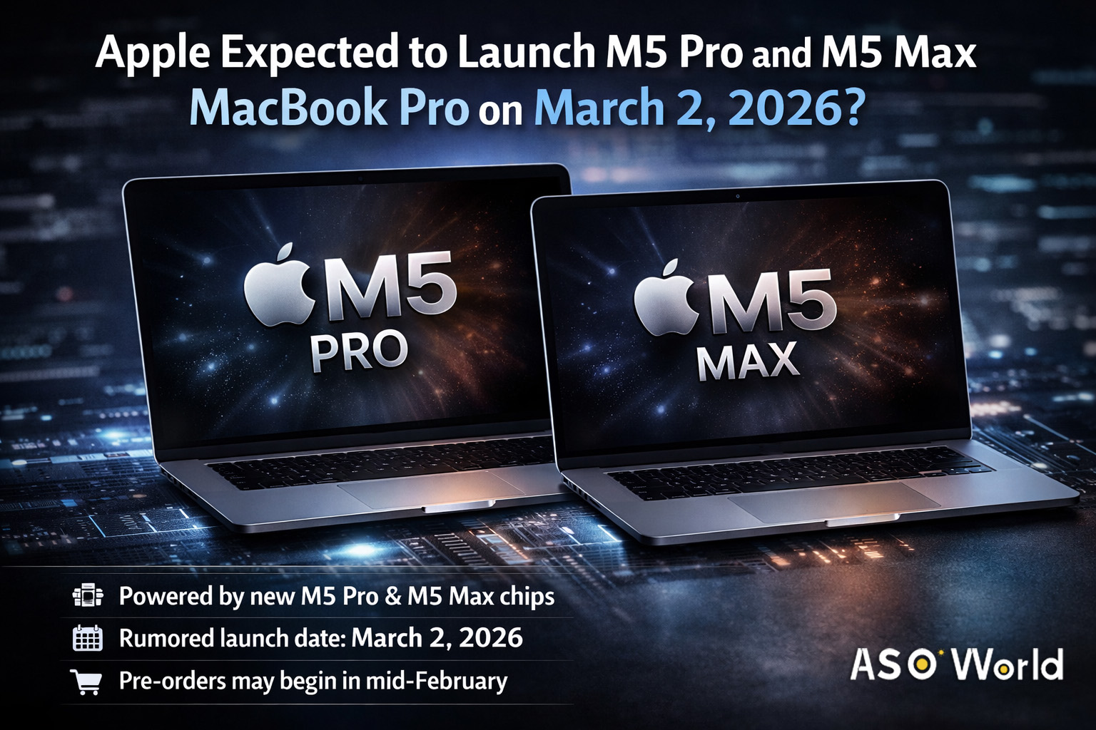 Apple Set to Debut M5 Pro and M5 Max Chips for MacBook Pro – Expected Launch on March 2, 2026