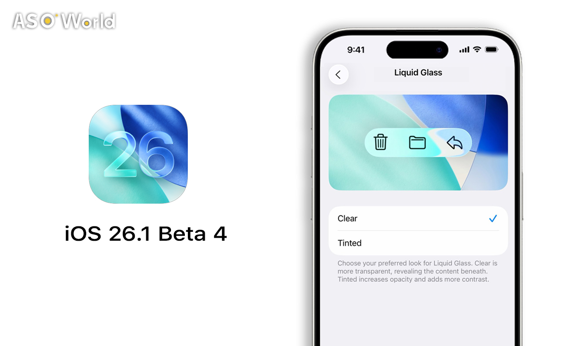 iOS 26.1 베타 4의 새로운 기능: 맞춤형 Liquid Glass 및 잠금 화면 개선
